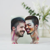 Gepersonaliseerde Gay Huwelijk LGBTQIA+ Foto Kaart (Staand voorkant)
