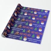 Gepersonaliseerde Gay Leather Santa Xmas Wrapping  Cadeaupapier (Uitgerold)