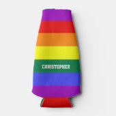Gepersonaliseerde Gay Pride Regenboogvlag Flesjeskoeler (Voorkant)