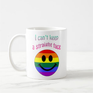 Gepersonaliseerde Gay Pride Straight Face Gift Koffiemok