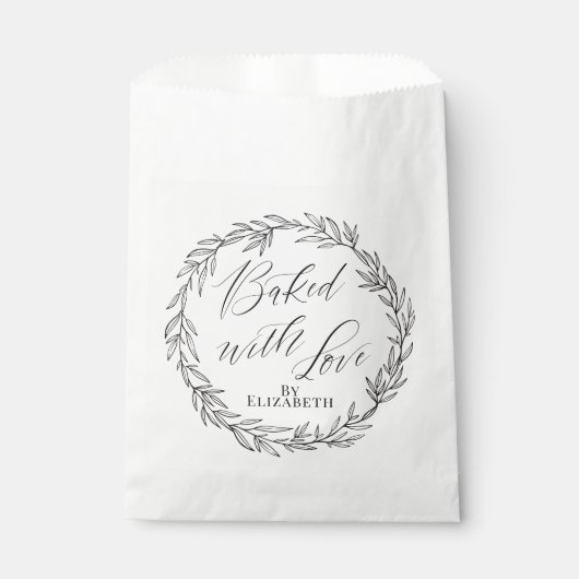 Gepersonaliseerde gebakken met liefde Elegant Bedankzakje (Voorkant)