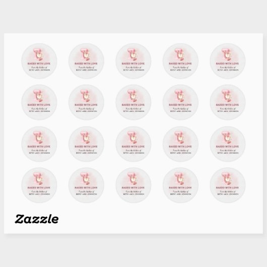 Gepersonaliseerde gebakken met liefde Stickers - B (Vel)