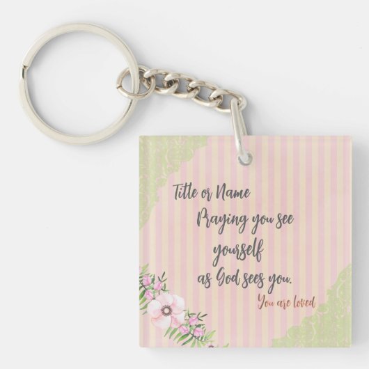 Gepersonaliseerde Gebed Quote compacte spiegel Sleutelhanger (voorkant)