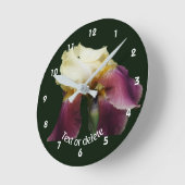 Gepersonaliseerde Gebogen Baardiris Bloem   Ronde Klok (Hoek)