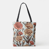 Gepersonaliseerde Geboorte Bloem Anjer Januari Tote Bag (Achterkant)
