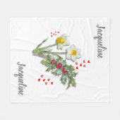 Gepersonaliseerde Geboorte Bloem DECEMBER Narcissu Fleece Deken (Voorkant (Horizontaal))