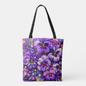 Gepersonaliseerde Geboorte Bloem Violet Februari Tote Bag (Achterkant)