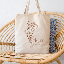 Gepersonaliseerde Geboorte Maand Bloem Januari Bot Tote Bag