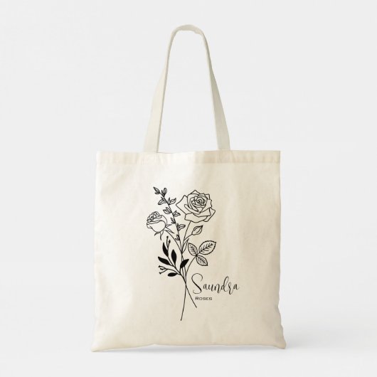 Gepersonaliseerde Geboorte Maand Bloem Juni Botani Tote Bag (Achterkant)