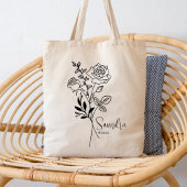 Gepersonaliseerde Geboorte Maand Bloem Juni Botani Tote Bag