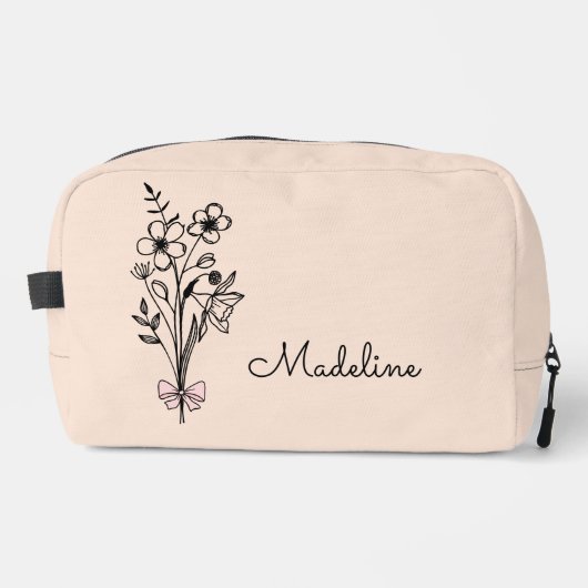 Gepersonaliseerde Geboorte Maand Bloem Licht Perzi Toilettasje (Voorkant)