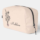 Gepersonaliseerde Geboorte Maand Bloem Licht Perzi Toilettasje (Rechterhoek)