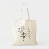 Gepersonaliseerde geboorte maand bloem mei tote bag (Voorkant)