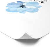 Gepersonaliseerde geboorte Stats Baby Elephant Blu Poster (Hoek)