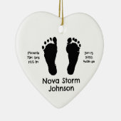 Gepersonaliseerde Geboorteaankondiging Custom Chri Keramisch Ornament (Rechts)