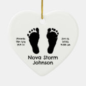 Gepersonaliseerde Geboorteaankondiging Custom Chri Keramisch Ornament (Achterkant)