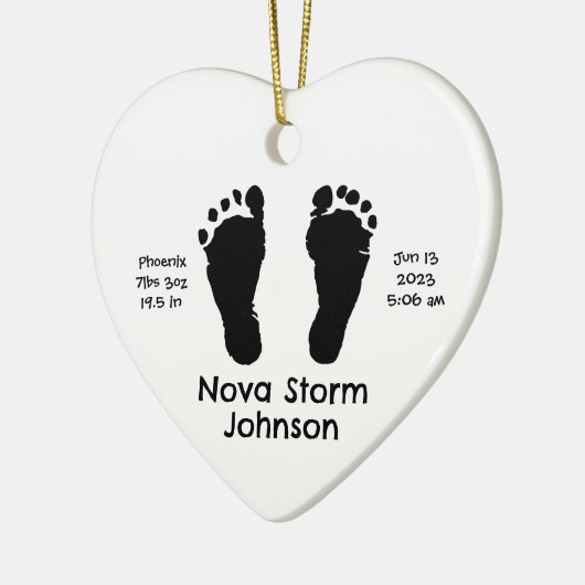 Gepersonaliseerde Geboorteaankondiging Custom Chri Keramisch Ornament (Links)