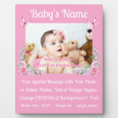 Gepersonaliseerde Geboorteaankondiging Plaquette,  Fotoplaat (Voorkant)