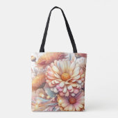 Gepersonaliseerde Geboortebloem Aster September Tote Bag (Achterkant)