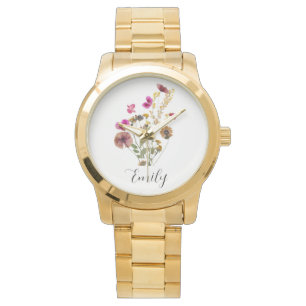 Gepersonaliseerde geboortebloem horloge