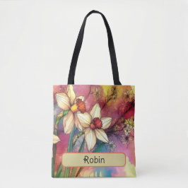 Gepersonaliseerde Geboortebloem Narcissus voor Dec Tote Bag