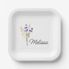 Gepersonaliseerde Geboortebloem, Waterverf Bloemen Papieren Bordje