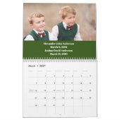 Gepersonaliseerde geboortedagkalender kalender (Mar 2027)
