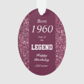 Gepersonaliseerde geboortejaar verjaardagscadeau o ornament (voorkant)