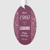 Gepersonaliseerde geboortejaar verjaardagscadeau o ornament (voorkant)