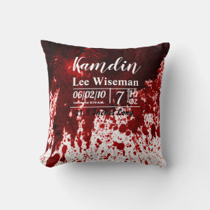 Gepersonaliseerde Geboortekussen Bloed Splatter Va Kussen