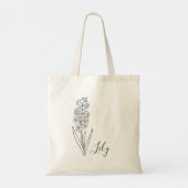 Gepersonaliseerde Geboortemaand Bloem Aangepaste N Tote Bag (Achterkant)