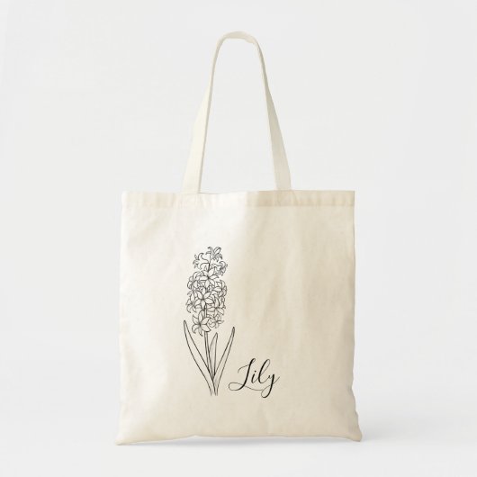 Gepersonaliseerde Geboortemaand Bloem Aangepaste N Tote Bag (Voorkant)