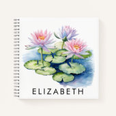 Gepersonaliseerde Geboortemaand Bloem Aangepaste Notitieboek (Voorkant)