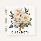 Gepersonaliseerde Geboortemaand Bloem Aangepaste  Notitieboek (Voorkant)