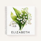  Gepersonaliseerde Geboortemaand Bloem Aangepaste  Notitieboek (Voorkant)