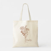 Gepersonaliseerde geboortemaand Bloem April Rust Tote Bag (Achterkant)