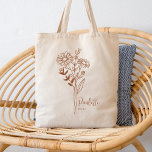 Gepersonaliseerde geboortemaand Bloem April Rust Tote Bag<br><div class="desc">Een prachtig modern botanisch boeket van Daisy bloemen staat voor de geboortemaand van april. Het ideale cadeau om je favoriete persoon te laten zien hoeveel je geeft. Perfect voor alle gelegenheden, waaronder verjaardagen, beste vrienden, Moederdag, bruidsmeisje cadeau, bruidsmeisje van eer, nieuwe moeder, en nog veel meer! Gemakkelijk gepersonaliseerd met jouw...</div>
