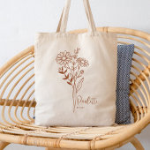 Gepersonaliseerde geboortemaand Bloem April Rust Tote Bag
