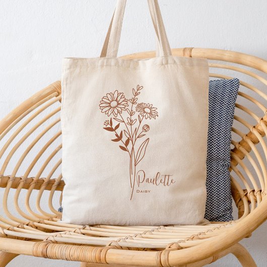 Gepersonaliseerde geboortemaand Bloem April Rust Tote Bag