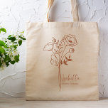 Gepersonaliseerde Geboortemaand Bloem August Boho  Tote Bag<br><div class="desc">Een prachtig modern botanisch boeket van klaprozen in een terra cotta roestkleur staat voor de geboortemaand van augustus. Het ideale geschenk om uw favoriete persoon te shows hoeveel u geeft. Perfect voor alle gelegenheden, waaronder verjaardagen, beste vrienden, Moederdag, bruidsmeisje cadeau, bruidsmeisje van eer, nieuwe moeder, en nog veel meer! Gemakkelijk...</div>
