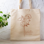 Gepersonaliseerde Geboortemaand Bloem August Boho  Tote Bag