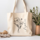 Gepersonaliseerde Geboortemaand Bloem Augustus Tote Bag