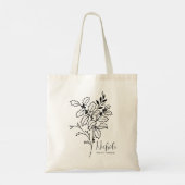 Gepersonaliseerde Geboortemaand Bloem December Boh Tote Bag (Achterkant)