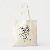 Gepersonaliseerde Geboortemaand Bloem December Boh Tote Bag (Voorkant)
