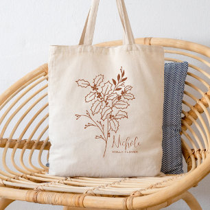 Gepersonaliseerde Geboortemaand Bloem December Boh Tote Bag