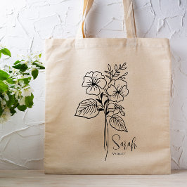 Gepersonaliseerde Geboortemaand Bloem Februari Boh Tote Bag