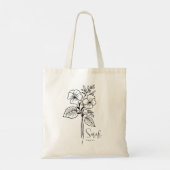 Gepersonaliseerde Geboortemaand Bloem Februari Boh Tote Bag (Achterkant)