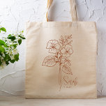 Gepersonaliseerde Geboortemaand Bloem Februari Rus Tote Bag<br><div class="desc">Een prachtig modern botanisch boeket van violette bloemen in een terracotta roestkleur staat voor de geboortemaand van februari. Het ideale cadeau om je favoriete persoon te laten zien hoeveel je geeft. Perfect voor alle gelegenheden, waaronder verjaardagen, beste vrienden, Moederdag, bruidsmeisje cadeau, bruidsmeisje van eer, nieuwe moeder, en nog veel meer!...</div>