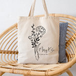 Gepersonaliseerde Geboortemaand Bloem Januari Boho Tote Bag<br><div class="desc">Een prachtig modern botanisch anjer boeket dat de geboortemaand van januari vertegenwoordigt. Het ideale cadeau om je favoriete persoon te laten weten hoeveel je geeft. Perfect voor alle gelegenheden, waaronder verjaardagen, beste vrienden, Moederdag, bruidsmeisje cadeau, bruidsmeisje van eer, nieuwe moeder, en nog veel meer! Gemakkelijk gepersonaliseerd met jouw naam keuze....</div>