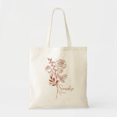 Gepersonaliseerde Geboortemaand Bloem June Boho Tote Bag (Voorkant)